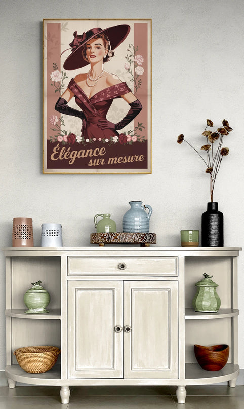Affiche vintage couture sur mesure