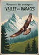 Affiche Vallée des Rapaces avec aigle des Alpes