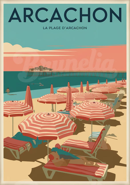 affiche retro arcachon