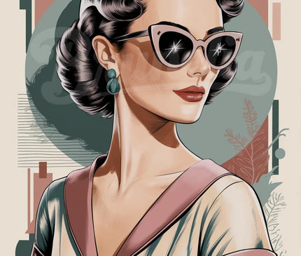Affiche lunettes style années 50