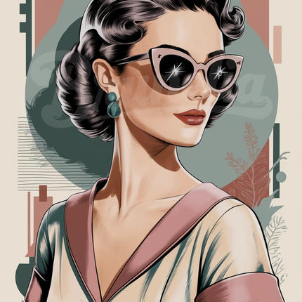 Affiche lunettes style années 50