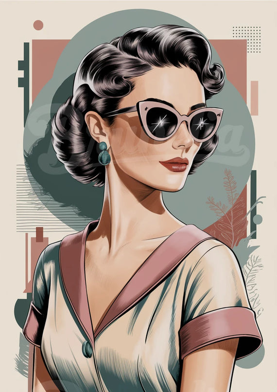 Affiche lunettes style années 50