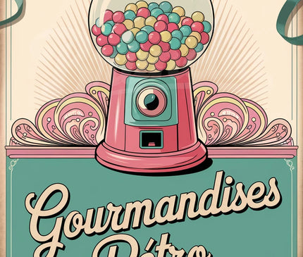 Affiche stand confiserie rétro