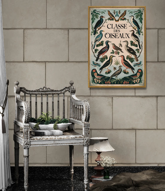 affiche vintage oiseaux