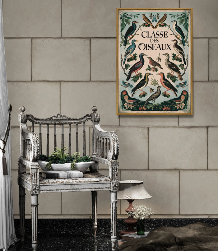 affiche vintage oiseaux