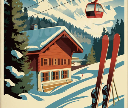 affiche montagne vintage