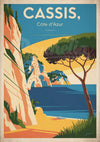 Affiche Cassis Côte d'Azur falaises méditerranée