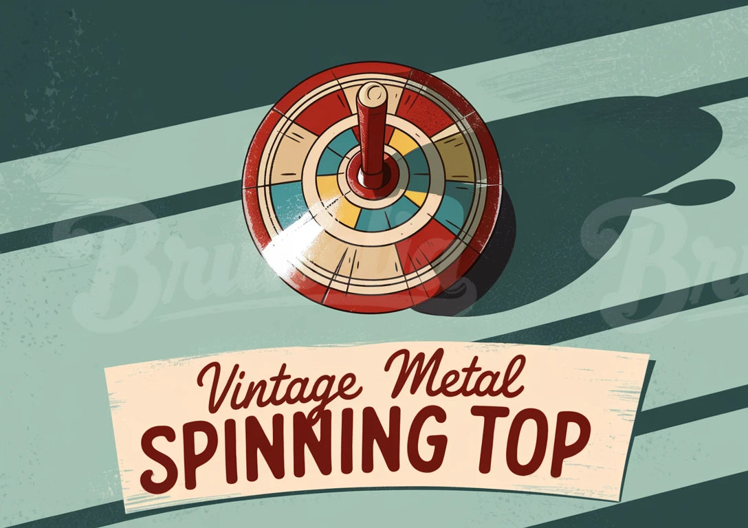Affiche toupie en métal vintage