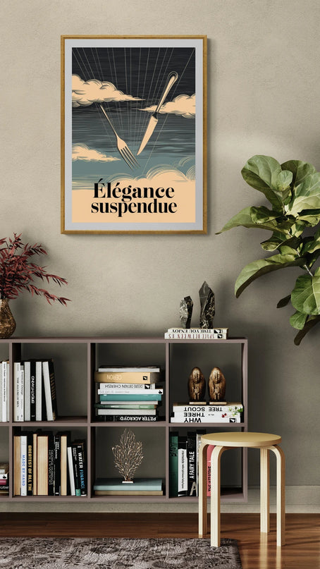 affiche vintage fourchette et couteau