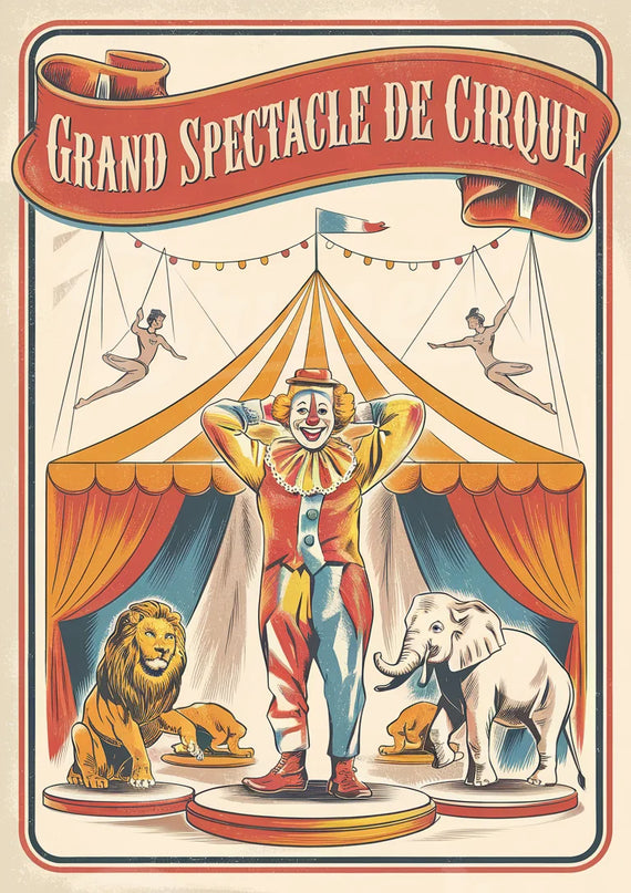 Affiche vintage spectacle de cirque
