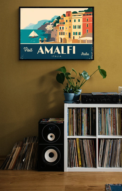 Affiche vintage bord de mer italien