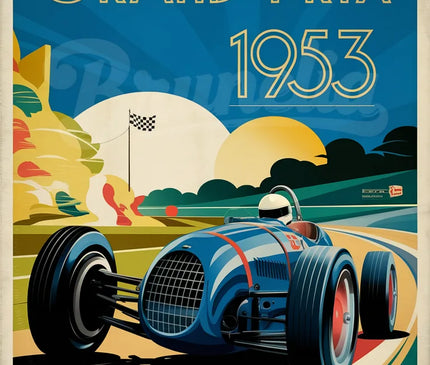 affiche vintage course automobile