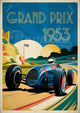 Affiche Grand Prix 1953 voiture de course