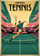 Affiche joueur de tennis en action années 1930