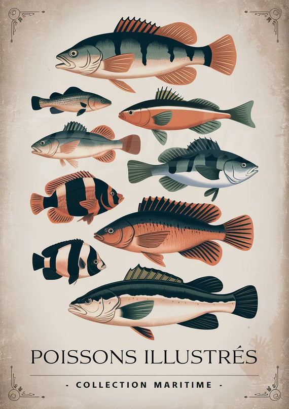 Affiche vintage poissonnerie