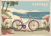 Affiche Bicyclette Rétro Bord de Mer