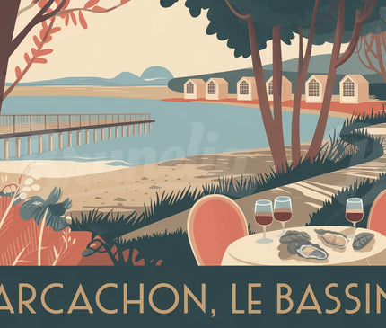 affiche vintage arcachon