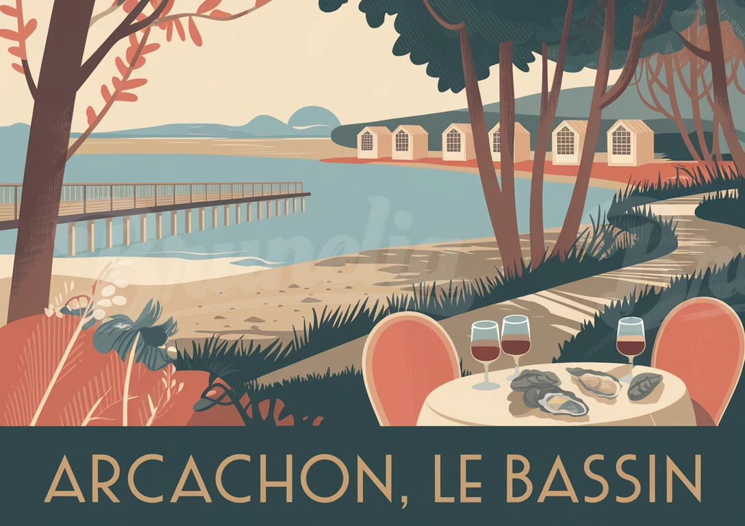 affiche vintage arcachon
