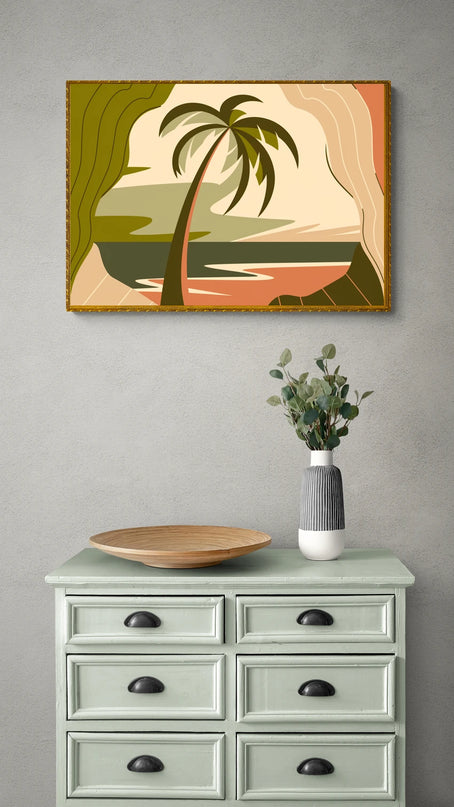affiche palmier vintage