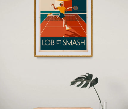 Affiche vintage lob et smash tennis 1