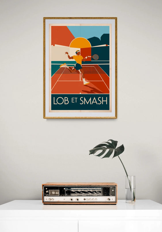 Affiche vintage lob et smash tennis 1
