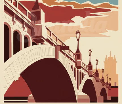 Affiche pont de pierre Bordeaux rétro