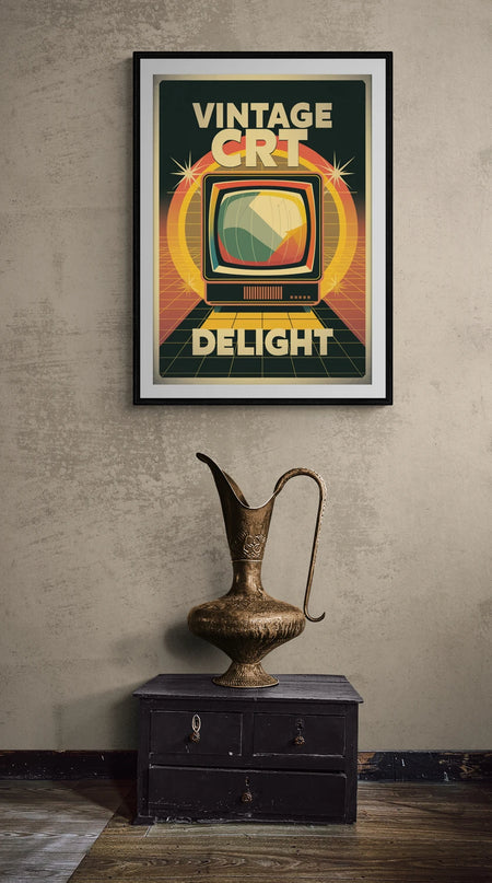 Affiche vintage écran à tube cathodique