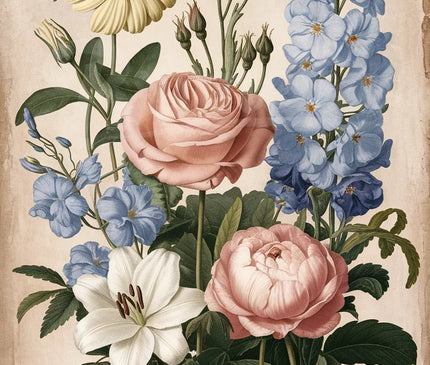 affiche fleurs vintage
