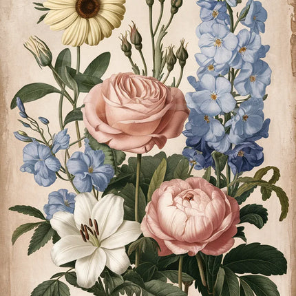 affiche fleurs vintage