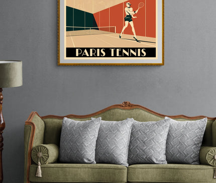 Affiche vintage court de tennis copie