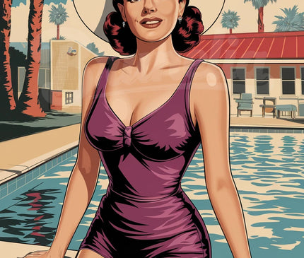 Affiche maillot de bain rétro