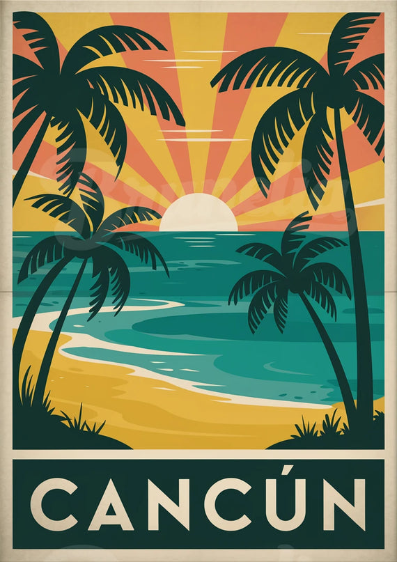 Affiche vintage Cancún
