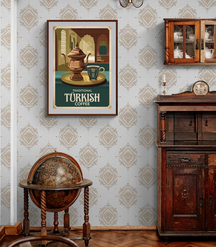 Affiche vintage café turc traditionnel