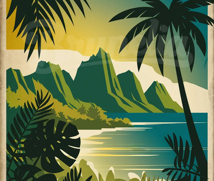 affiche vintage île de la réunion 2