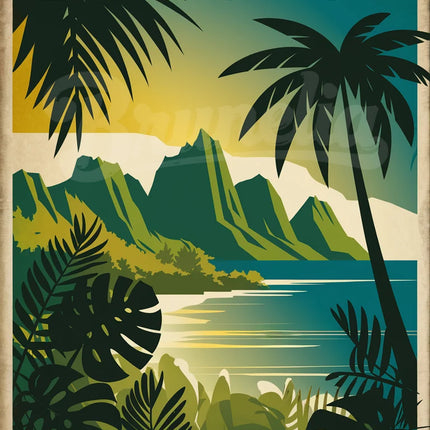 affiche vintage île de la réunion 2
