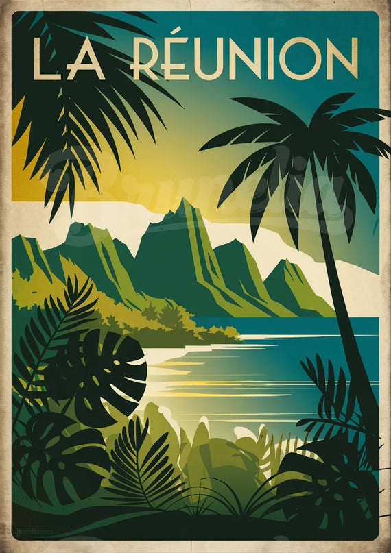 affiche vintage île de la réunion 2