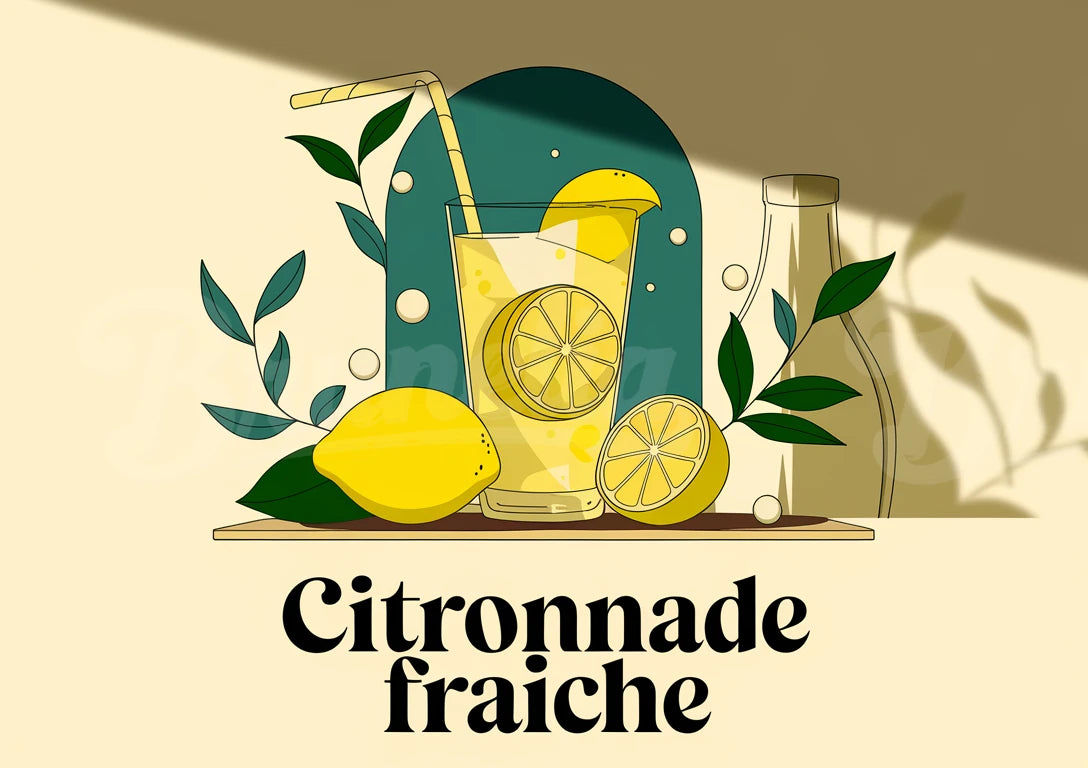 Affiche boisson citron vintage