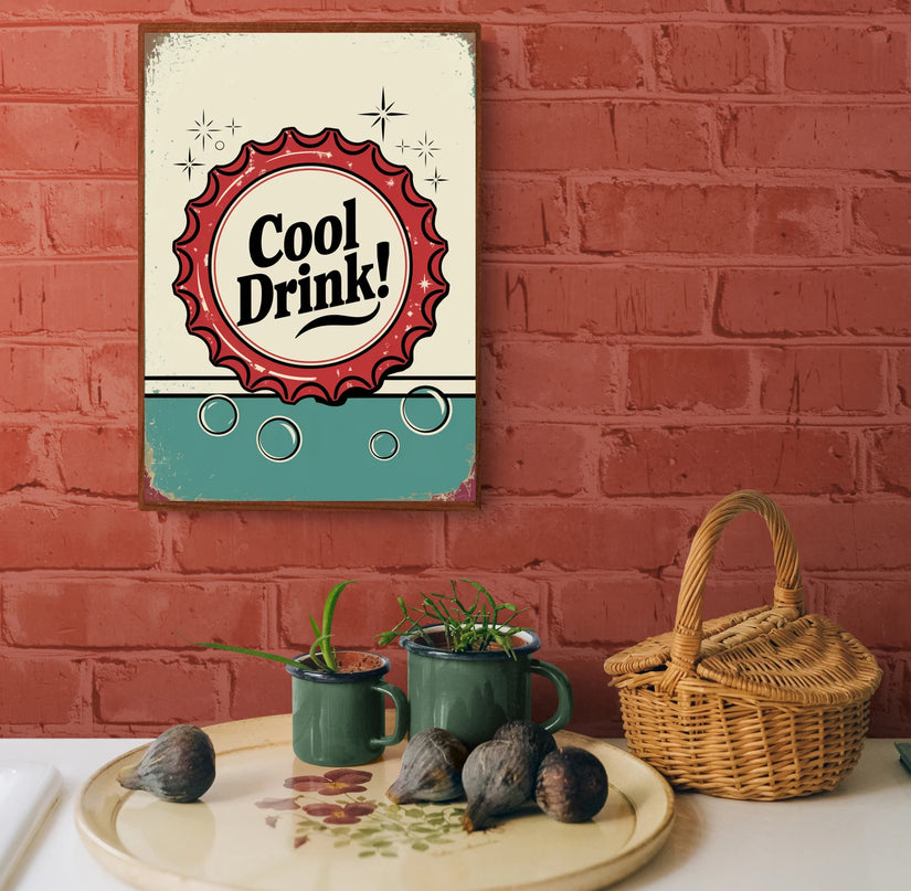 Affiche capsule soda rétro