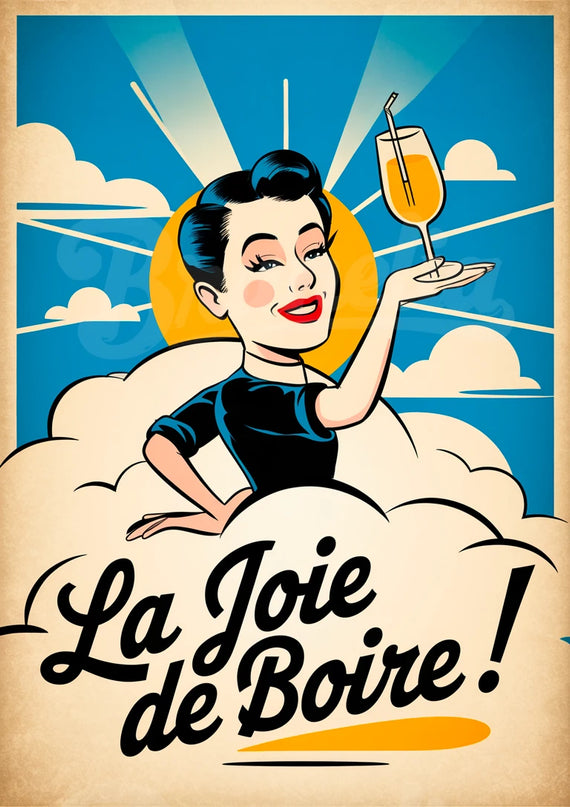 Affiche publicité boissons rétro
