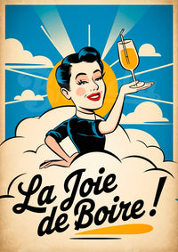 Affiche femme cocktail années 1930 La Joie de Boire