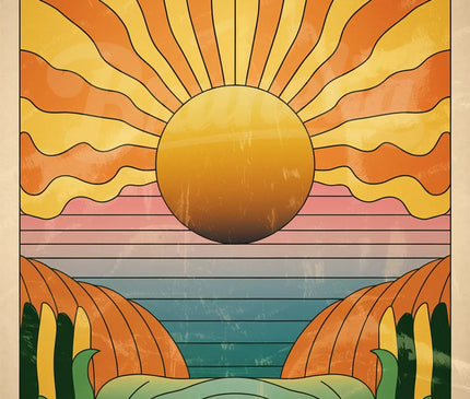 Affiche vintage soleil rétro