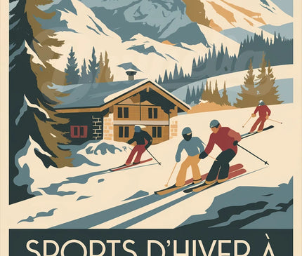 affiche sport d’hiver rétro 1
