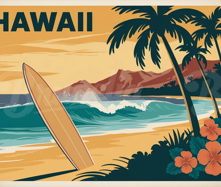 affiche hawaii vintage