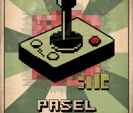 Affiche vintage joystick rétro