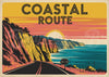 Affiche Coastal Route route panoramique falaises coucher soleil