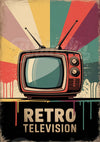 Affiche télévision rétro années 70 style pop art