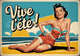 Affiche été rétro femme plage années 1950