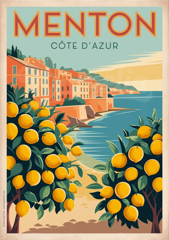 affiche vintage menton