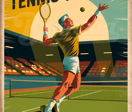 Affiche vintage balle de tennis