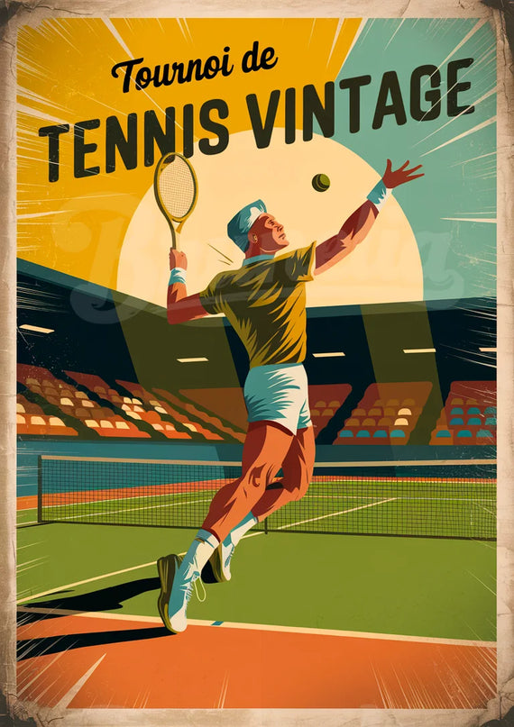Affiche vintage balle de tennis